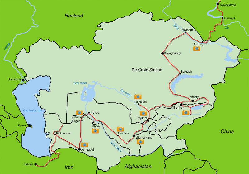 kaart Centraal Azie